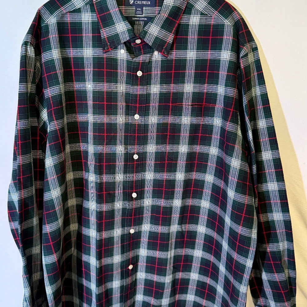 Daniel Cremieux Green & Red Windowpane Plaid Button-Down